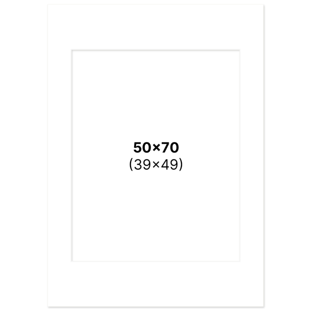 Passepartout Hvid 50x70 cm