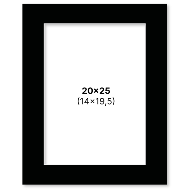 Passepartout Sort 20x25 cm