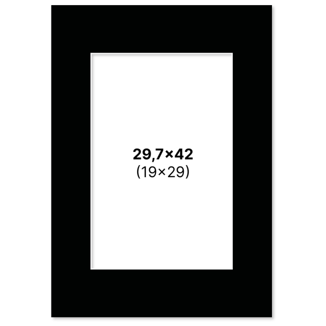 Passepartout Sort 29,7x42 cm A3