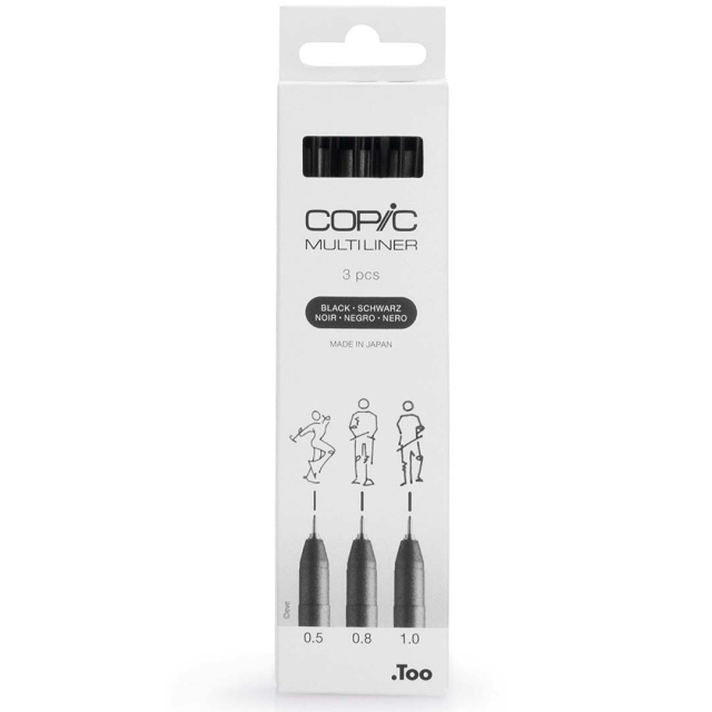 Multiliner Classic 3-sæt Black Broad