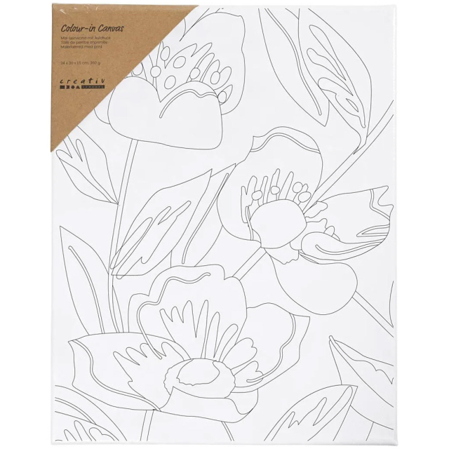 Lærred med tryk 24x30cm 360g Valmue