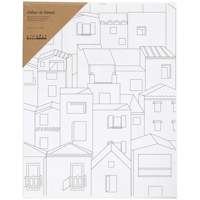 Lærred med tryk 24x30cm 360g Middelhavsby