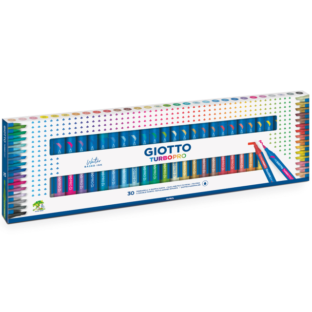 Turbo Pro Dual Tip Marker Pen 30-sæt