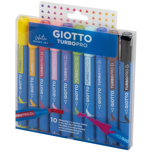 Turbo Pro Dual Tip Marker Pen 10-sæt