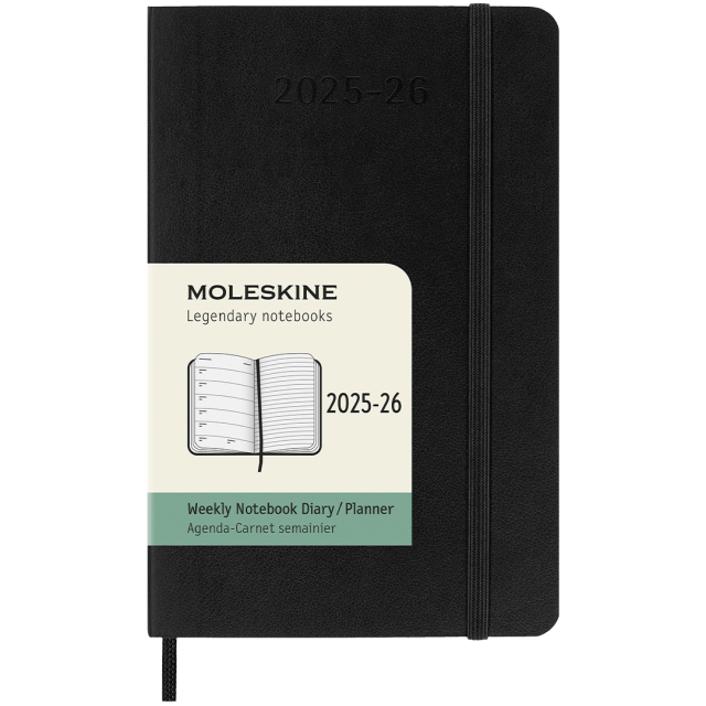 Kalender 18M WeekNote Soft Cover Pocket Black