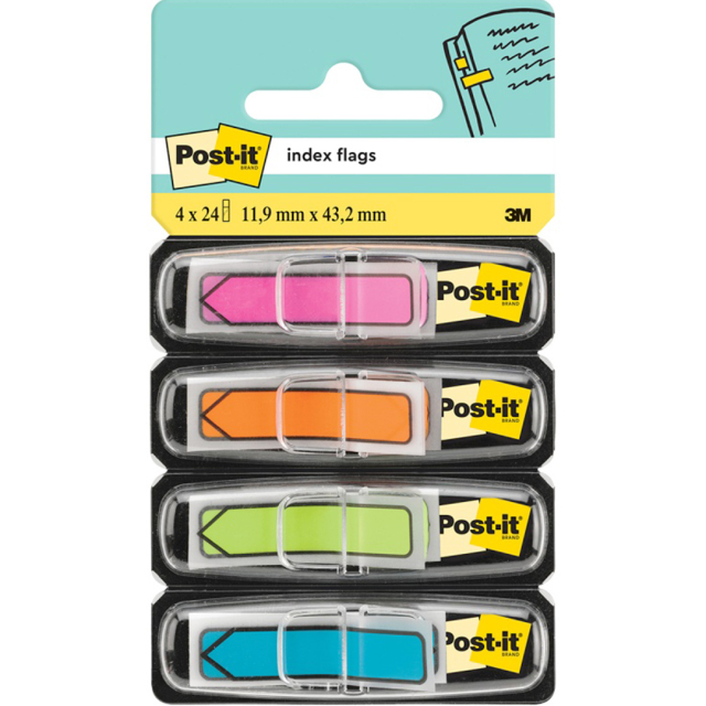 Post-it Indeksfaner Pil 11,9×43,2 mm 4 neonfarver