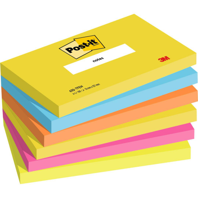 Post-it Super Sticky 76x127 Farvemix Energetic 6-pak