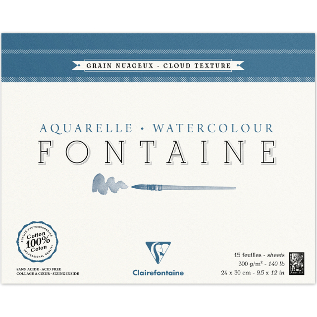 Fontaine Akvarelblok Cloud Texture 24x30 cm 300g