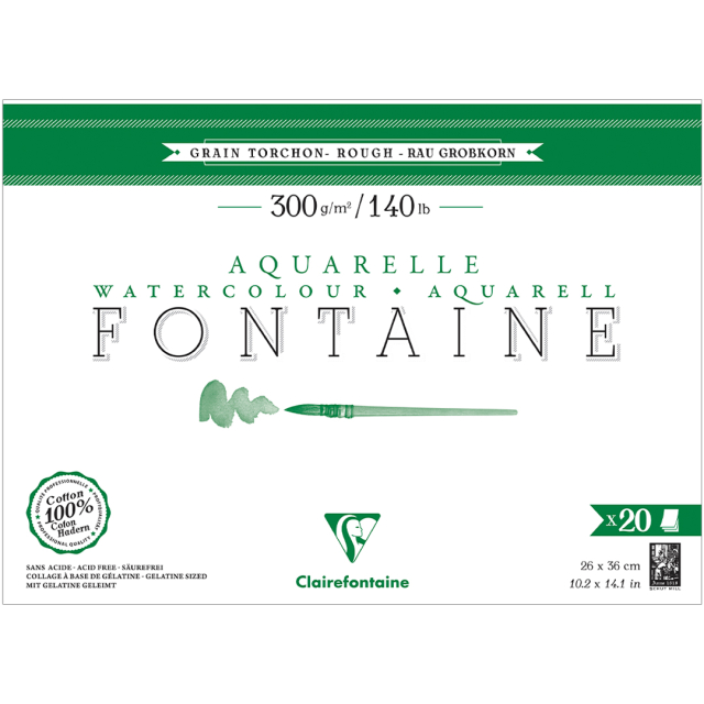 Fontaine Akvarelblok Rough 26x36 cm 300g