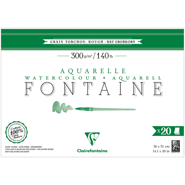 Fontaine Akvarelblok Rough 36x51 cm 300g