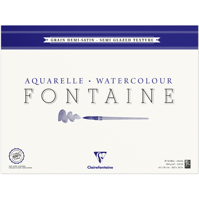 Fontaine Akvarelblok Semi-Glazed 42x56 cm 300g