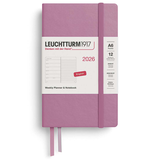 Kalender Weekly Planner & Notebook 2026 A6 Dusty Rose