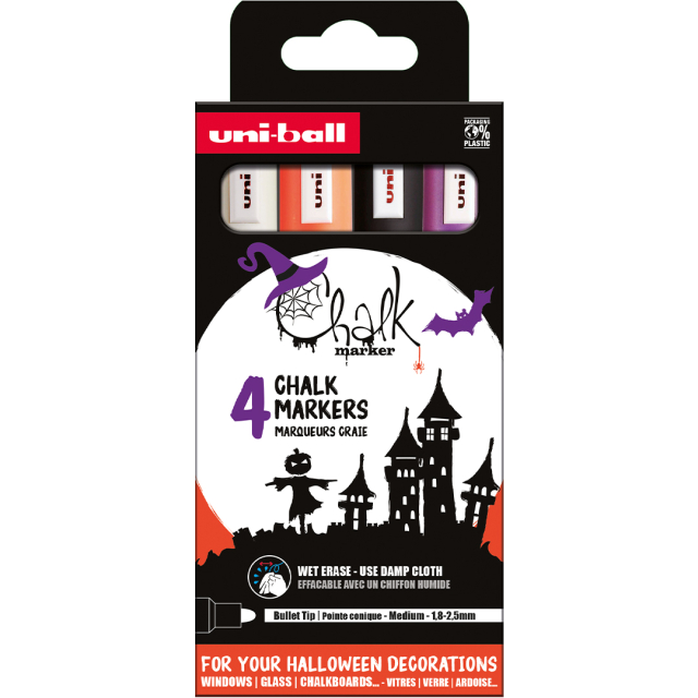 Chalk Marker PWE-5M Halloween 4-sæt