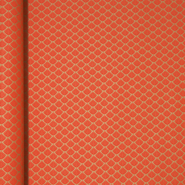 Gavepapir 35cm x 5m Kraft Røde Blomster