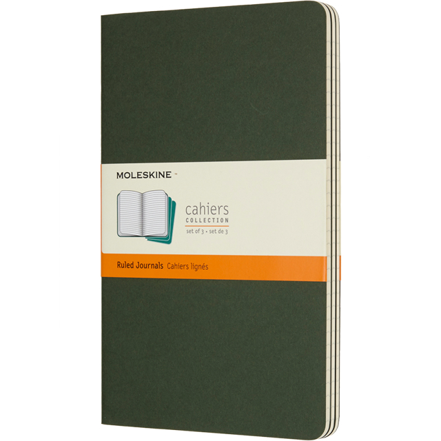 Cahier Notebook Large Green Linjeret