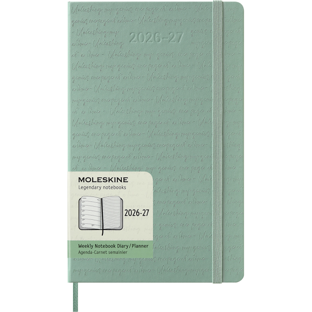 Kalender 18M WeekNote Hard Cover Large Sage Green