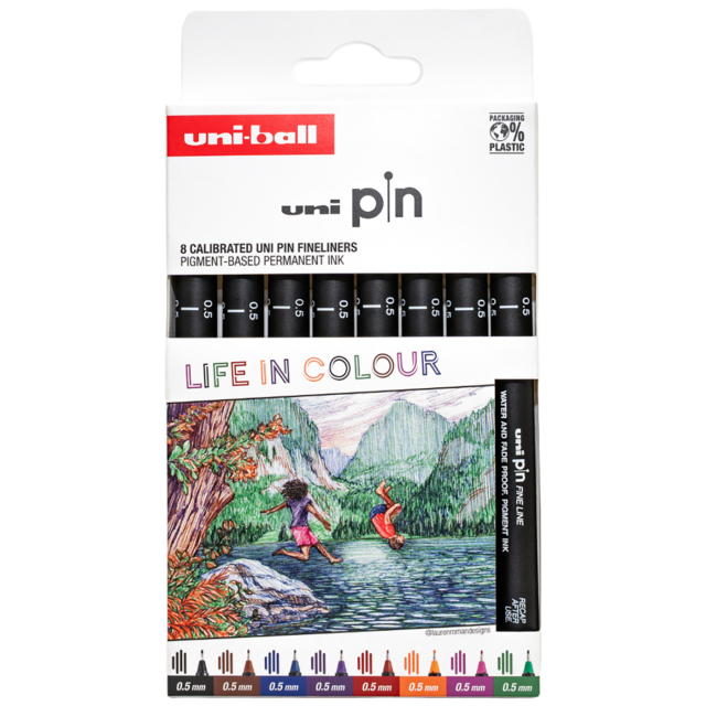 Pin Fine Line Colours 8-sæt