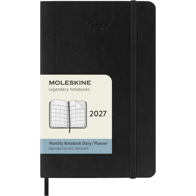 Kalender 12M Monthly 2027 Softcover Pocket Black