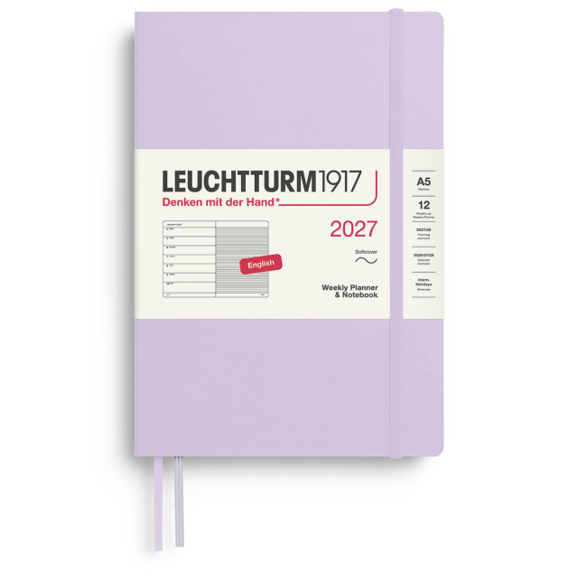 Kalender Weekly Planner & Notebook 2027 A5 Soft Cover Lilac