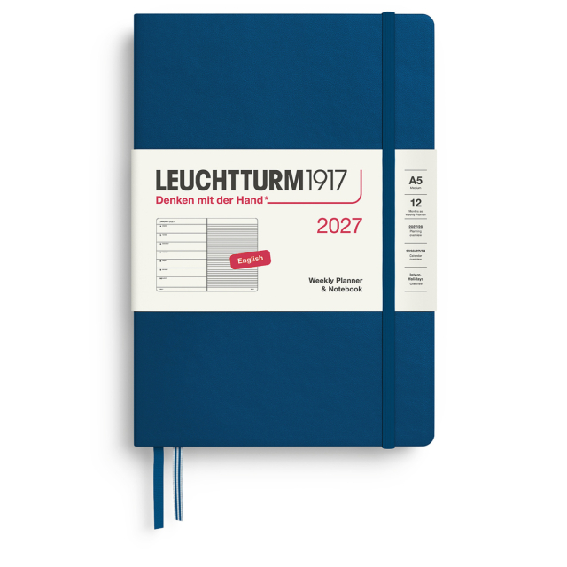Kalender Weekly Planner & Notebook 2027 A5 Indigo