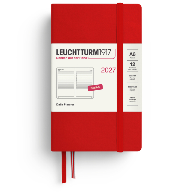 Kalender Daily Planner 2027 A6 Cherry