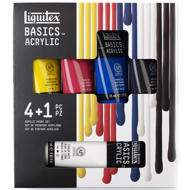Akrylmaling Basics Set 4x75 ml + 1x118 ml