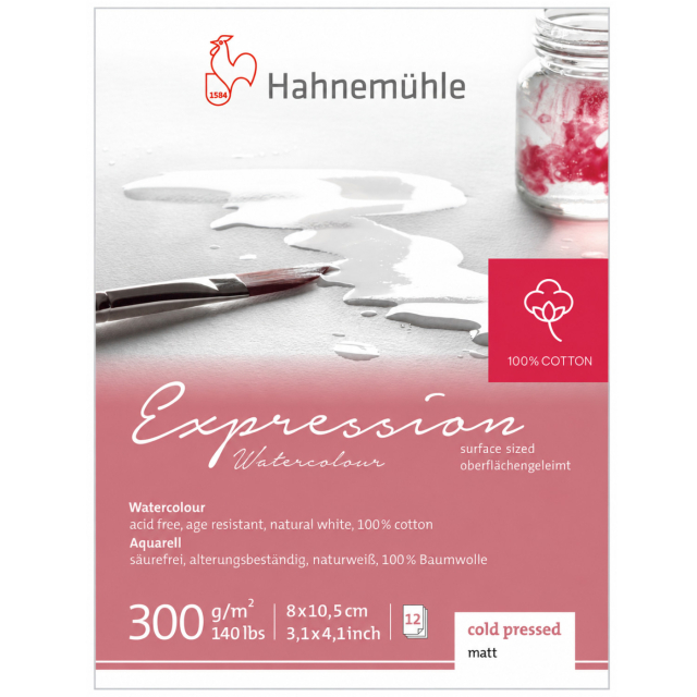 Akvarelblok Expression 300 g Matt 8 x 10,5 cm 