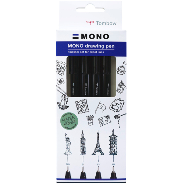 Fineliner MONO Drawing Bold 4-sæt