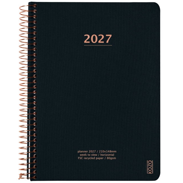 Kalender 2027 A5 Weekly Black