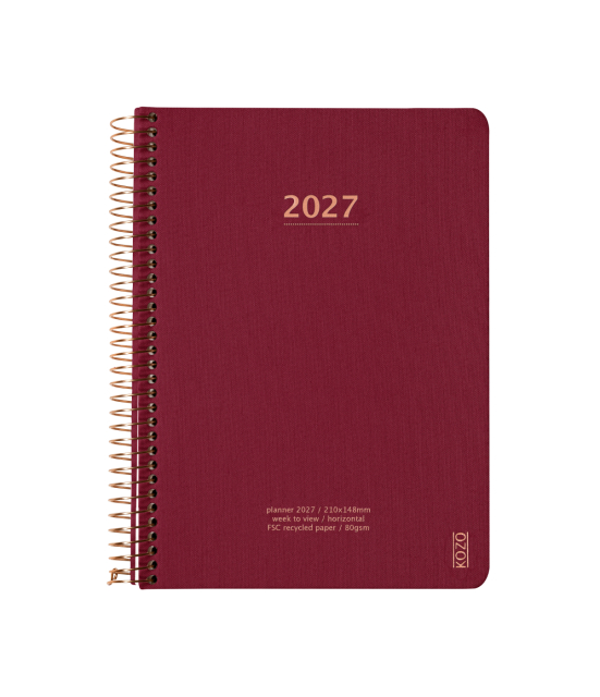 Kalender 2027 A6 Weekly Berry