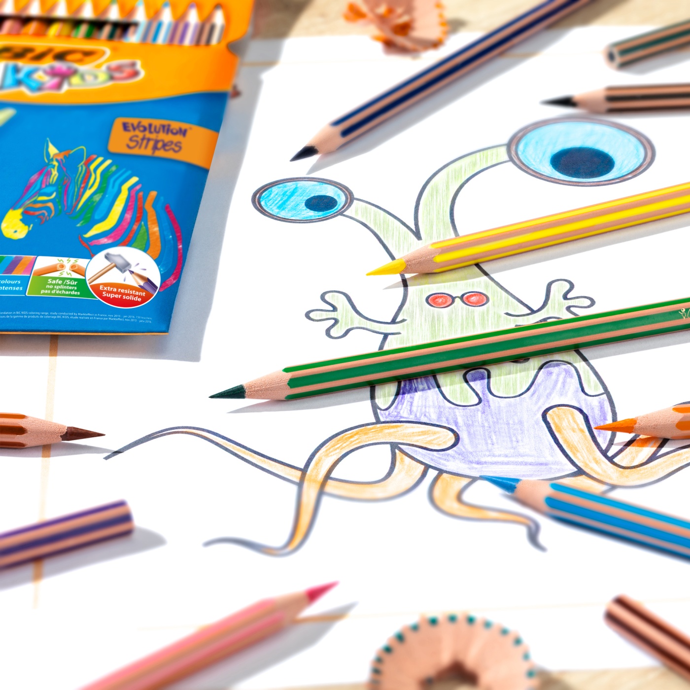 Kids Evolution Stripes Farvepenne 24-pak i gruppen Kids / Børnepenne / Farvepenne for børn hos Pen Store (100245)