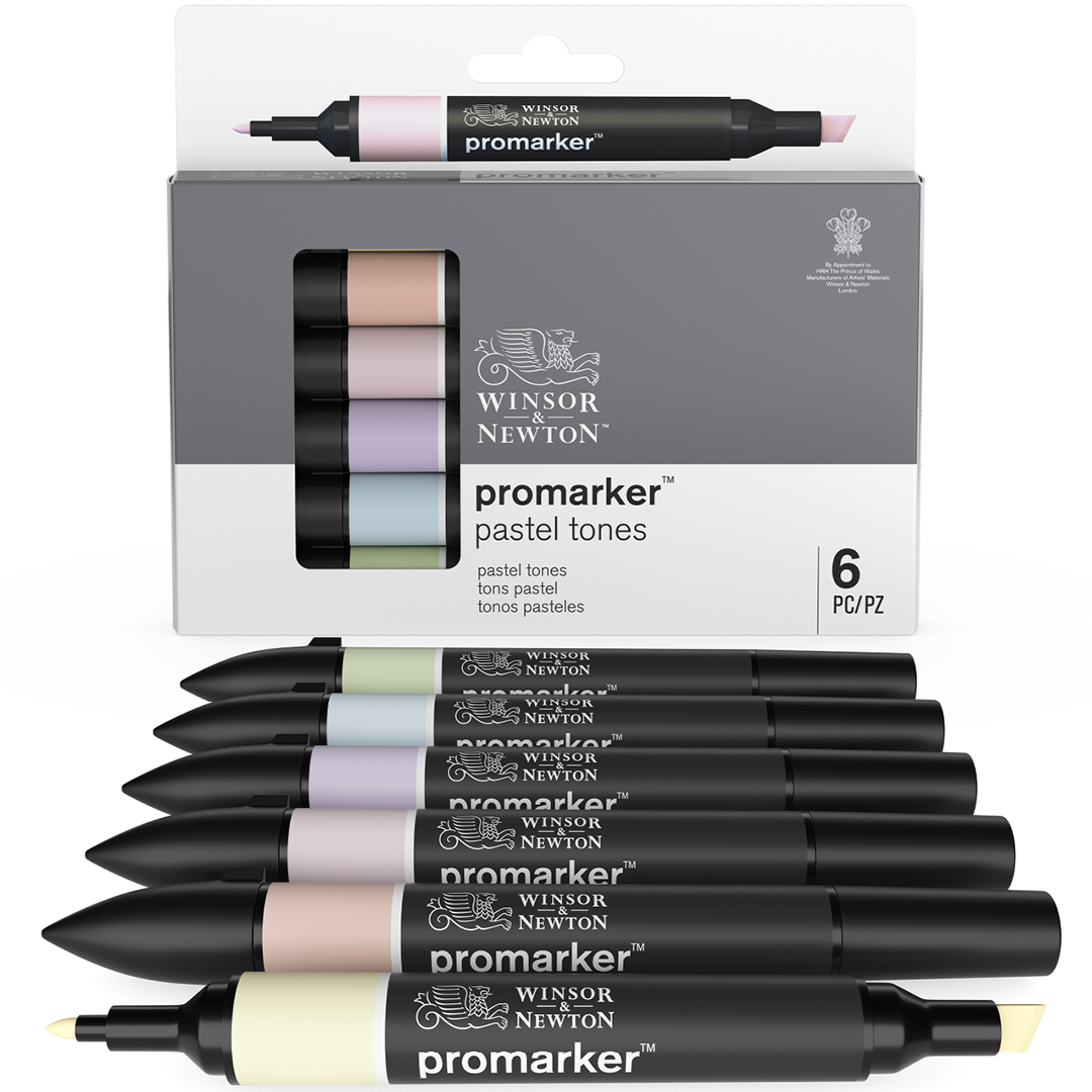 ProMarker sæt 6 stk Pastel tones i gruppen Penne / Kunstnerpenne / Tuschpenne hos Pen Store (100539)