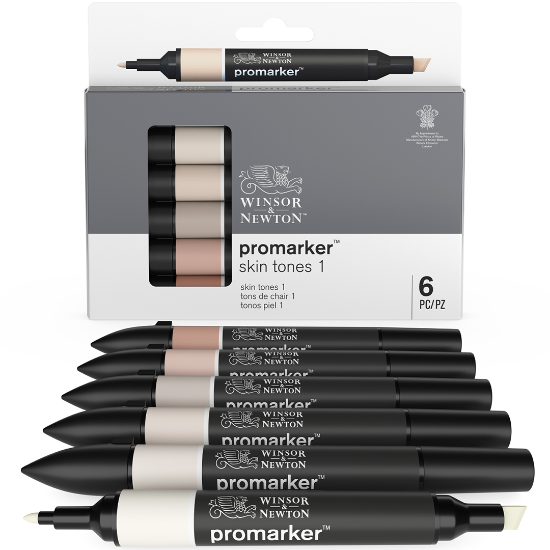 ProMarker sæt 6 stk Skin Tones 1 i gruppen Penne / Kunstnerpenne / Illustrationmarkers hos Pen Store (100549)