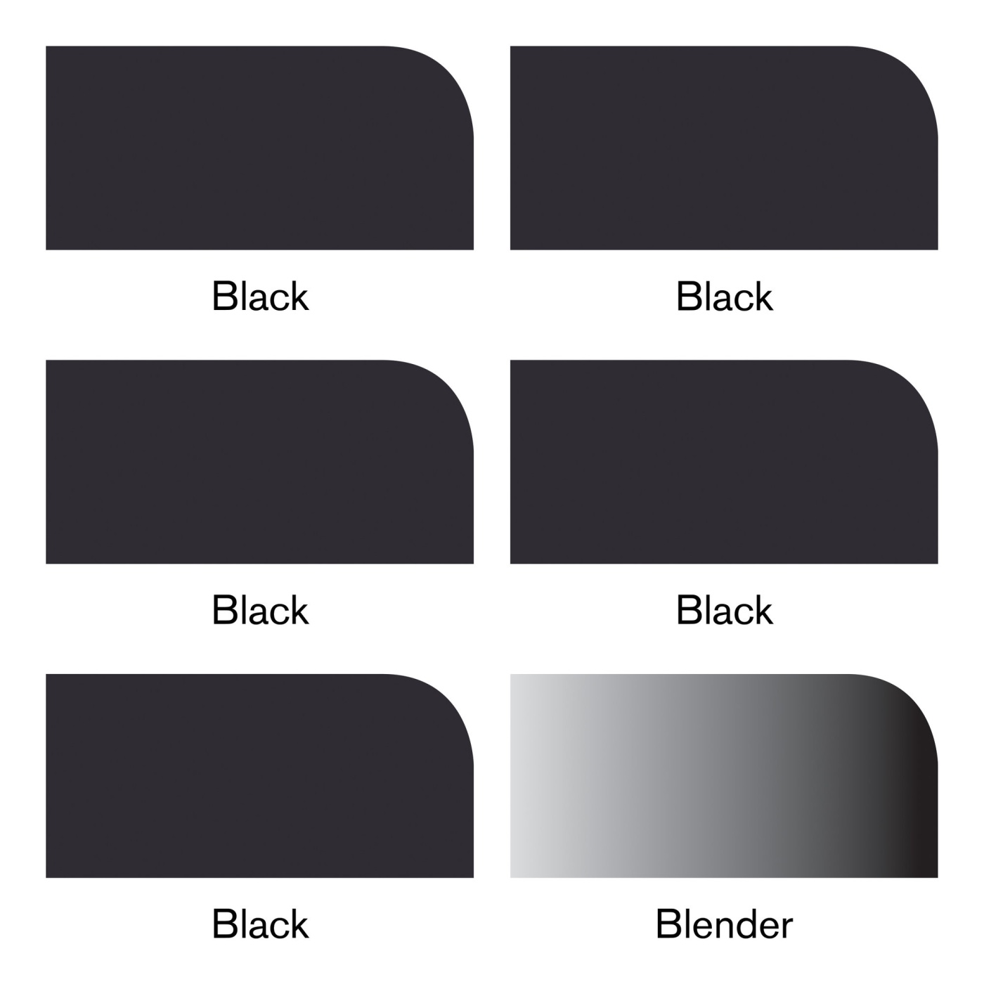 ProMarker sæt 6 stk Black & Blender i gruppen Penne / Kunstnerpenne / Tuschpenne hos Pen Store (100567)