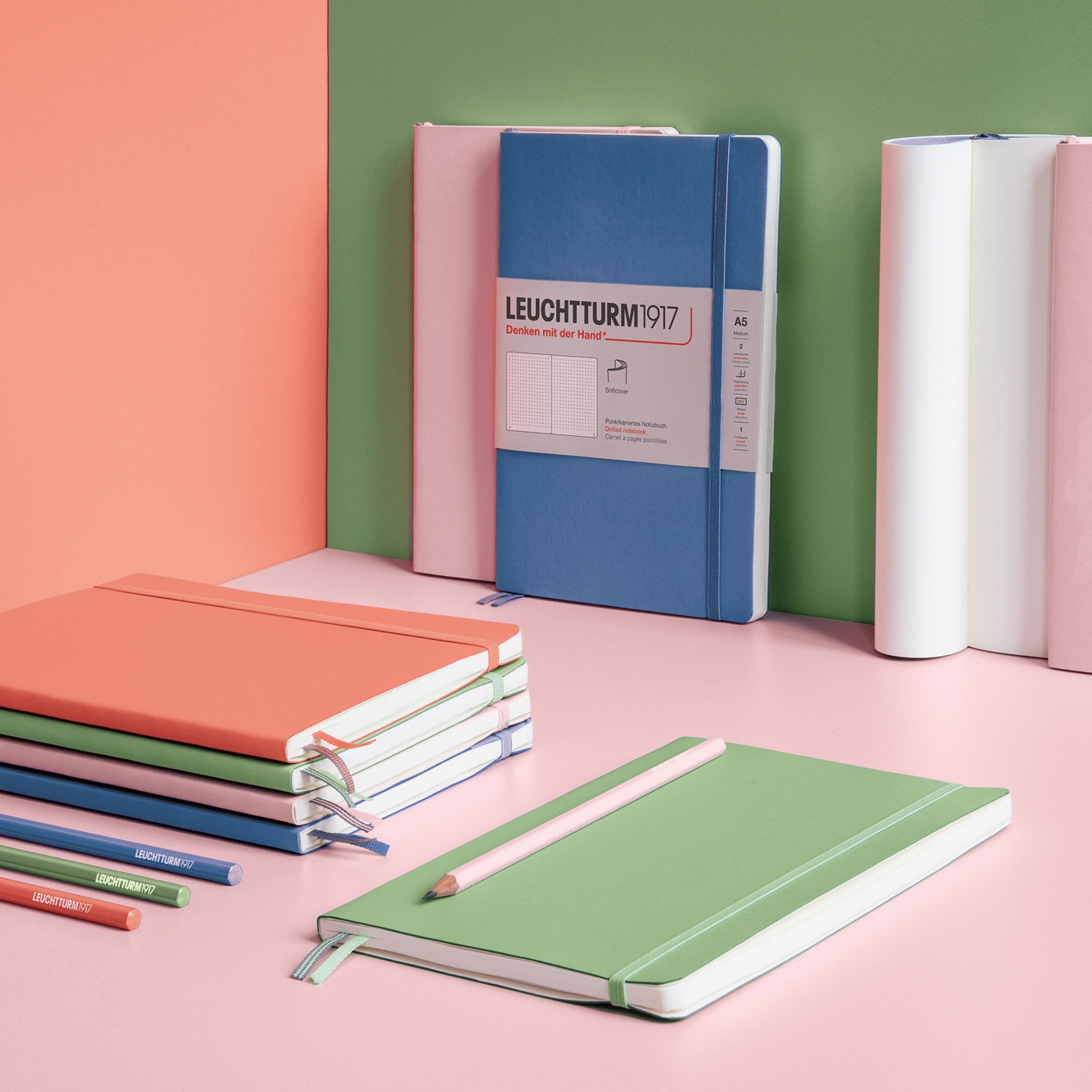 Notebook A5 Softcover Powder i gruppen Papir & Blok / Skriv og noter / Notesbøger hos Voorcrea (100809_r)