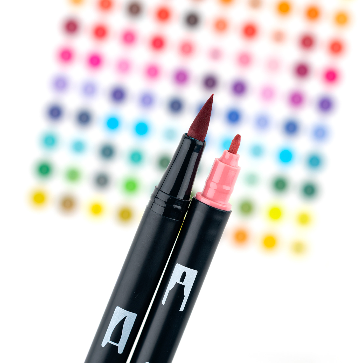 Tombow ABT-N15-P2 Dual Brush Pen - Pennello A Doppia Punta Nero - Confezione Da 2 - Per Acquerello, Lettering, Fumetti