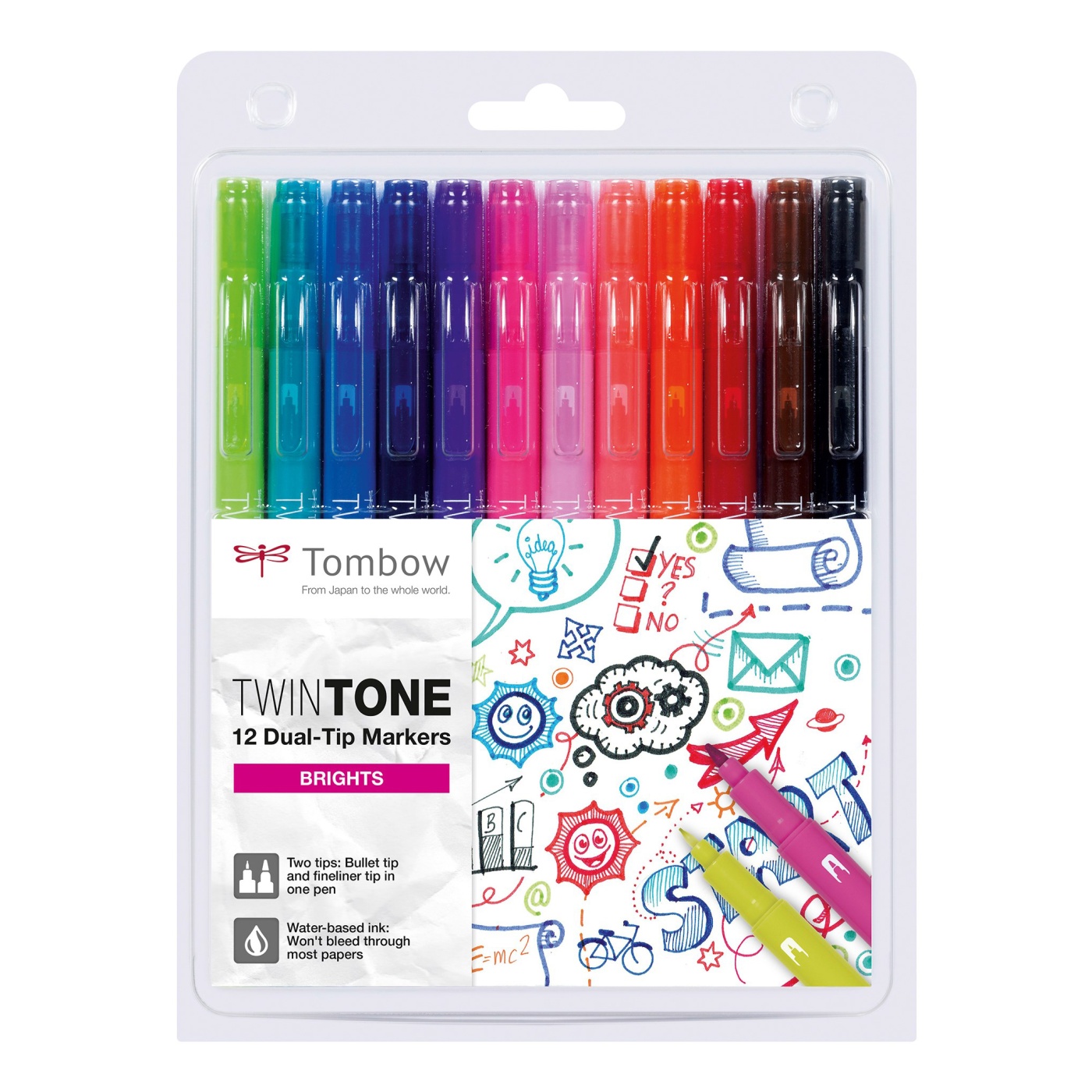 TwinTone Marker Bright 12-pack i gruppen Penne / Kunstnerpenne / Tuschpenne hos Pen Store (101103)