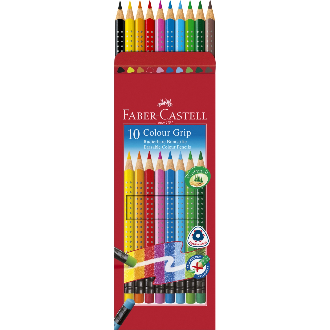 Colour Grip Farvepenne Erasable 10-sæt i gruppen Kids / Børnepenne / Farveblyanter til børn hos Pen Store (101397)