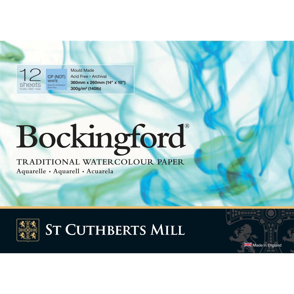 Bockingford Akvarelblok 300g 360x260mm CP/NOT i gruppen Papir & Blok / Kunstnerblok / Akvarelblok hos Pen Store (101497)