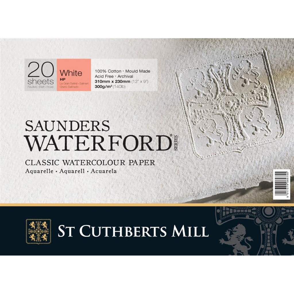 Saunders Waterford Akvarelblok 300 g 31 x 23 cm White HP i gruppen Papir & Blok / Kunstnerblok / Akvarelblok hos Pen Store (101504)