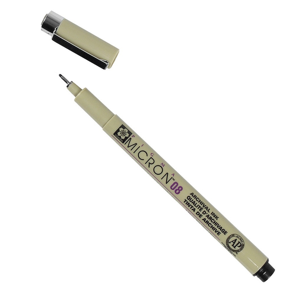 Pigma Micron Fineliner sæt 6 stk + 1 Brush Pen i gruppen Penne / Produktserie / Pigma Micron hos Voorcrea (103501)
