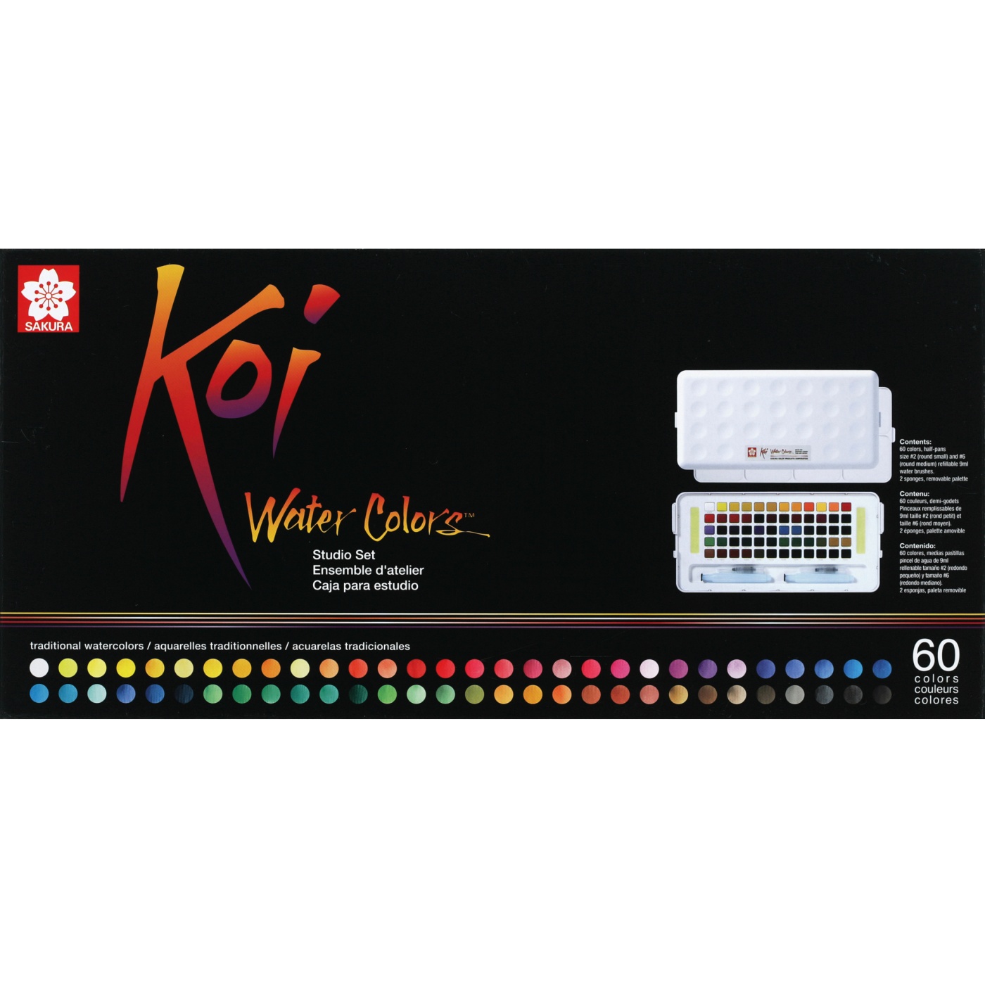 Koi Water Colors Sketch Box 60 i gruppen Kunstnerartikler / Farver / Akvarelfarver hos Pen Store (103858)