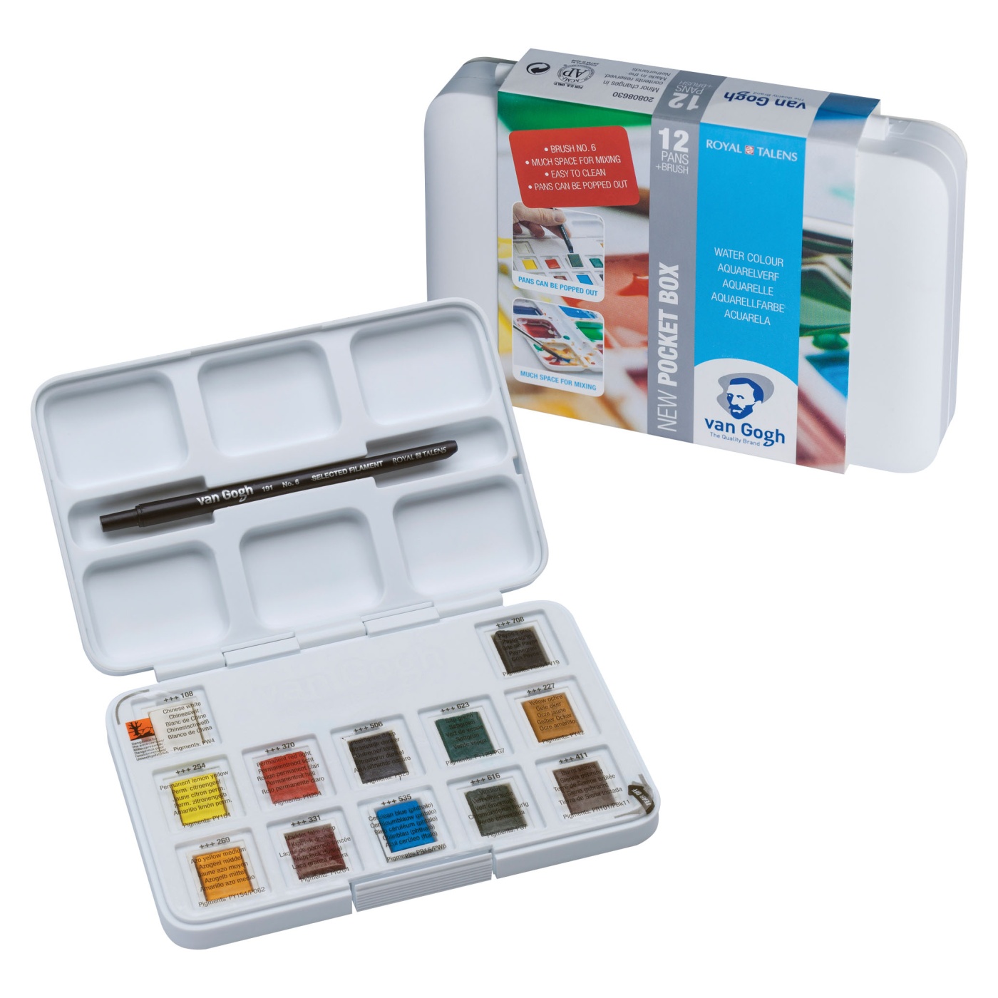 Pocket Box Akvarel 12-sæt i gruppen Kunstnerartikler / Farver / Akvarelmaling hos Pen Store (104062)