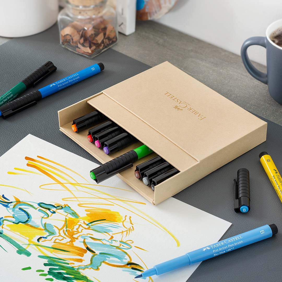 PITT Artist Brush sæt 12 stk Studio i gruppen Kunstnerartikler / Produktserie / Faber-Castell PITT hos Pen Store (105141)