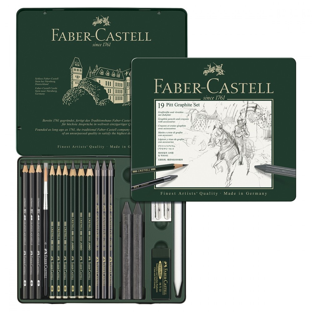PITT Graphite sæt 19 stk i gruppen Kunstnerartikler / Produktserie / Faber-Castell PITT hos Pen Store (105154)