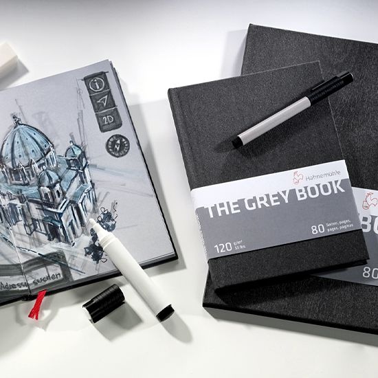 The Grey Book A5 i gruppen Papir & Blok / Kunstnerblok / Skitsebøger hos Pen Store (106115)