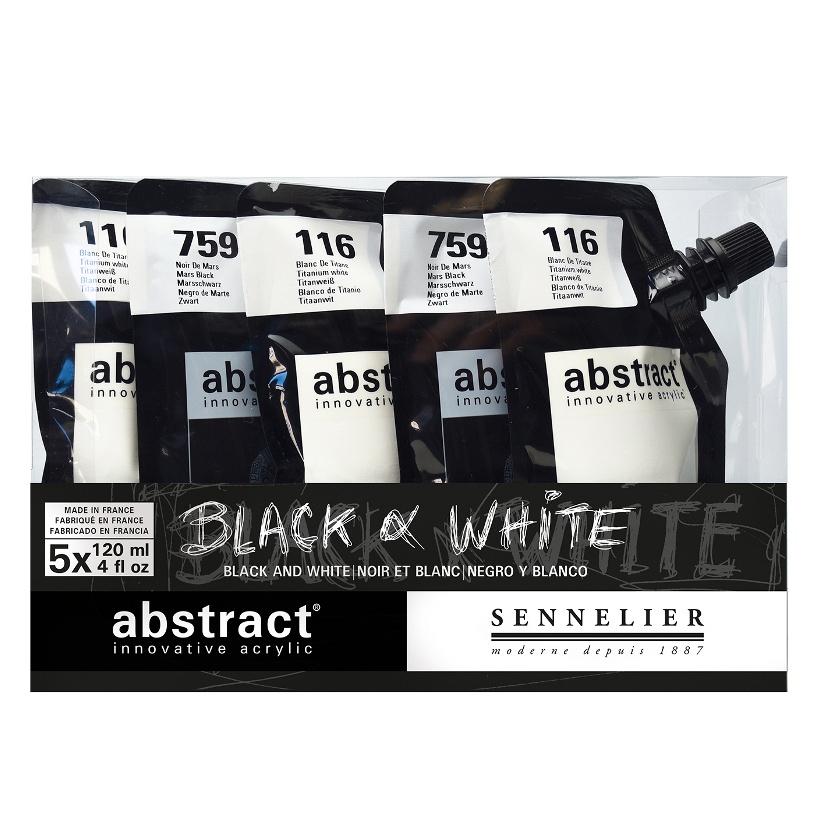 Abstract Acrylic Black & White i gruppen Kunstnerartikler / Farver / Akrylfarver hos Voorcrea (106258)