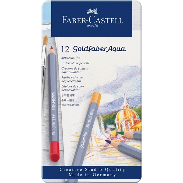 Watercolour Pencil Goldfaber Aqua 12-set i gruppen Penne / Kunstnerpenne / Akvarelblyanter hos Pen Store (106633)