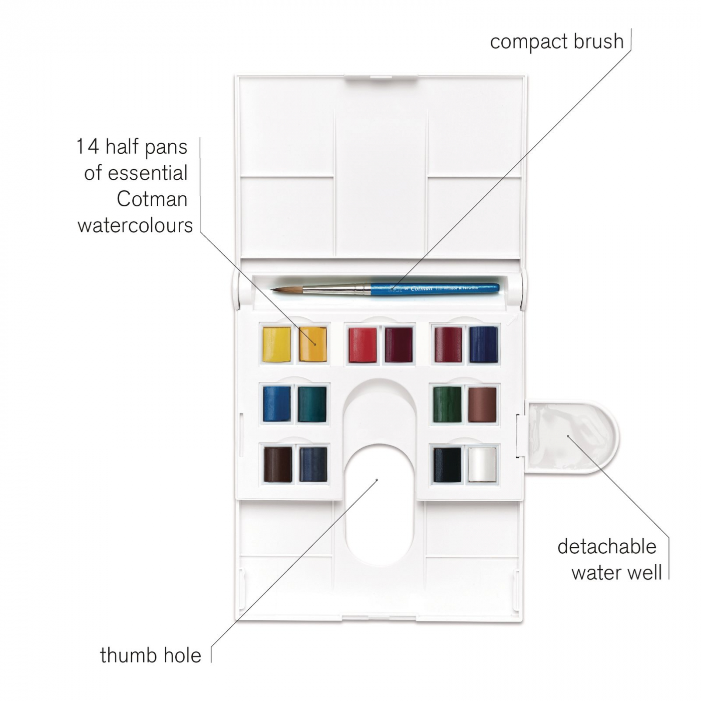 Water Colours Cotman Compact Box i gruppen Kunstnerartikler / Farver / Akvarelfarver hos Pen Store (107239)