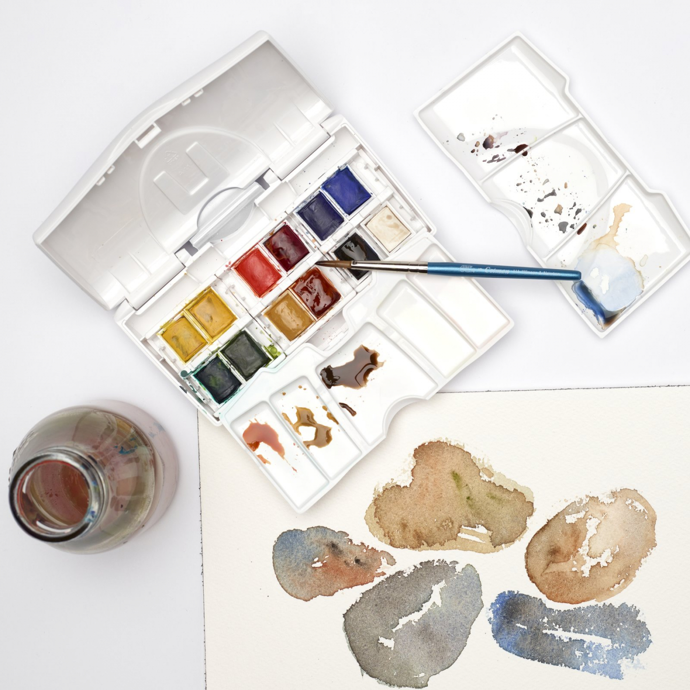 Cotman Water Colors Pocket Plus 12 Half Pans i gruppen Kunstnerartikler / Farver / Akvarelfarver hos Pen Store (107240)